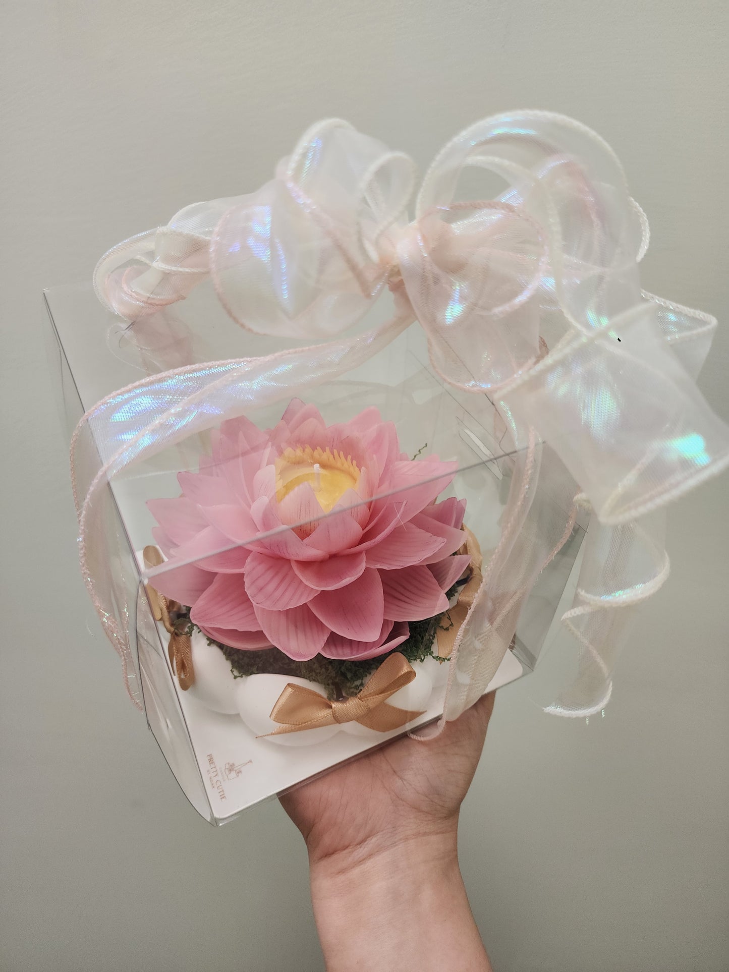Realistic Lotus Candle – Handcrafted from Natural Beeswax