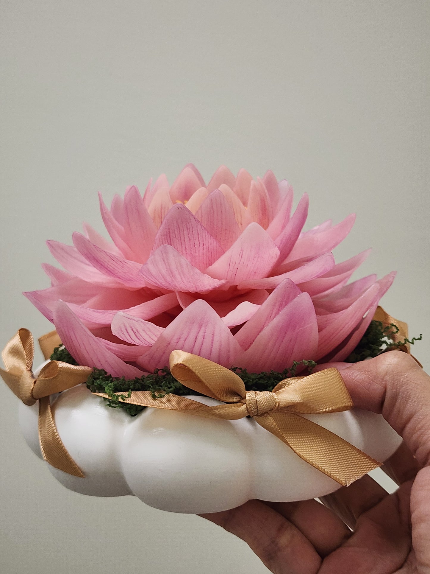 Realistic Lotus Candle – Handcrafted from Natural Beeswax
