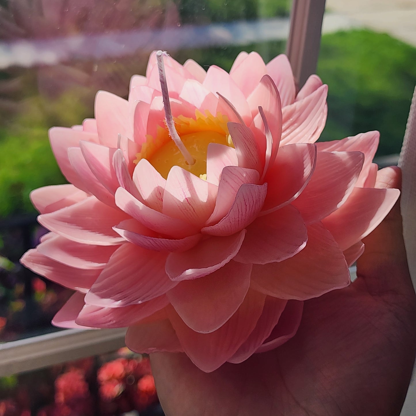 Realistic Lotus Candle – Handcrafted from Natural Beeswax